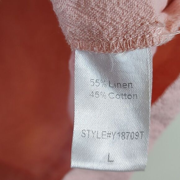 Pomander Place Tuckernuck Fallon Dress in Salmon Linen Blend Size Large - Picture 9 of 12